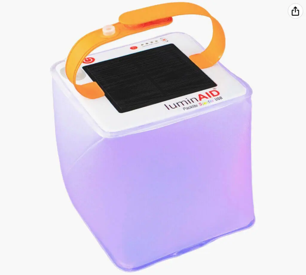 solar powered inflatable lantern that glows different colors is the perfect gift for festival goers
