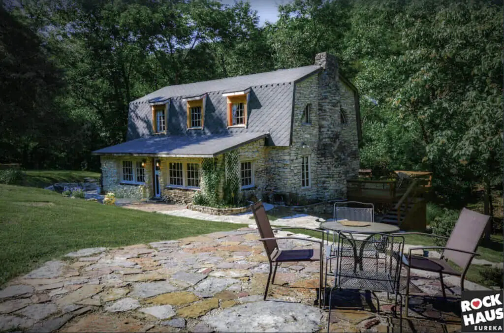 Rock Haus Eureka Springs unique lodging old limestone cottage