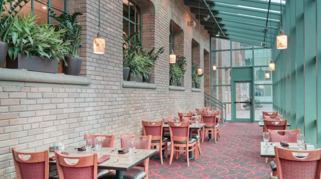 Dining room at the Crowne Plaza, downtown Indiana