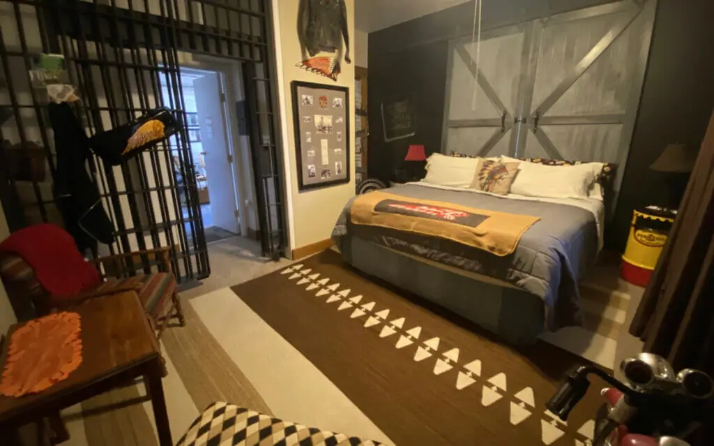 Fun themed interior of Old Jail Inn unique stays in indiana