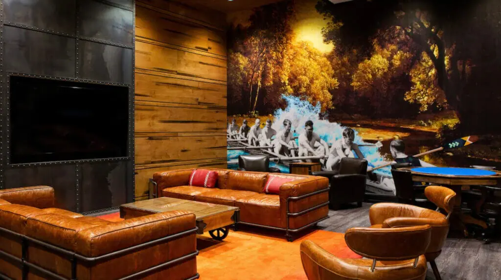 Game room at The Cardinal Hotel, NC