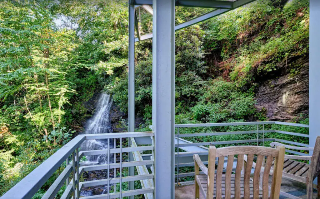 The waterfall view from The Butterfly House NC