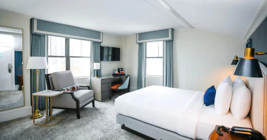 Cool and unique interior of the rooms at The Dunhill Hotel