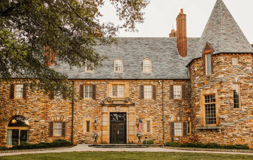 The unique exterior of the Graylin Estate NC