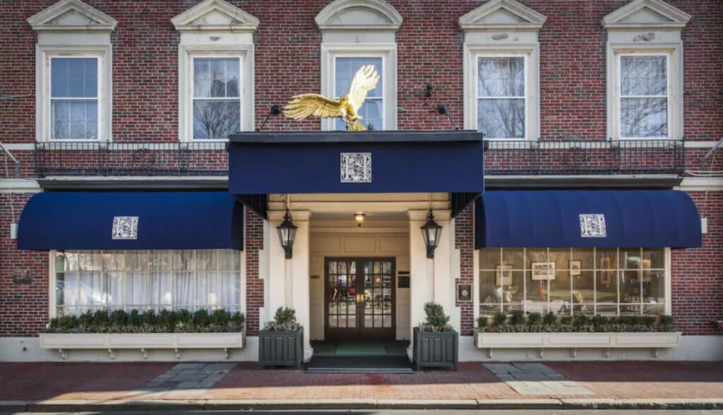 Elegent exterior of Hawthorne Hotel in Salem, Massachusetts 