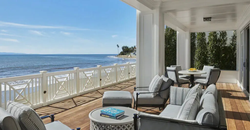 Oceanside room view at Rosewood Miramar Inn