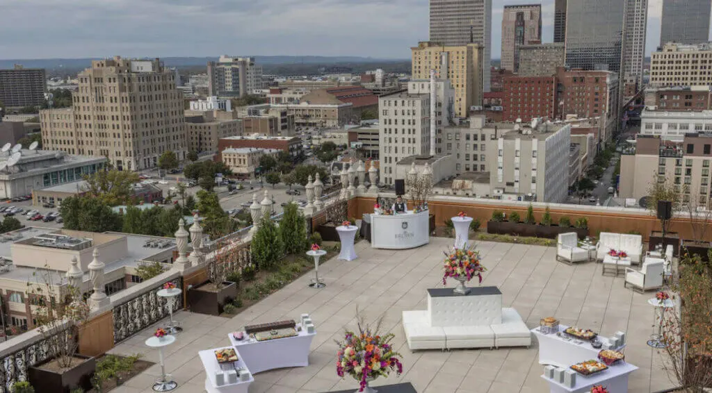 Rooftop terrance and event space at unique Kentucky hotel The Brown Hotel