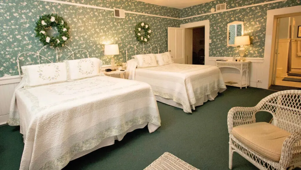 Cute room interior at unique place to stay in the usa Kentucky Jailer’s Inn Bed & Breakfast