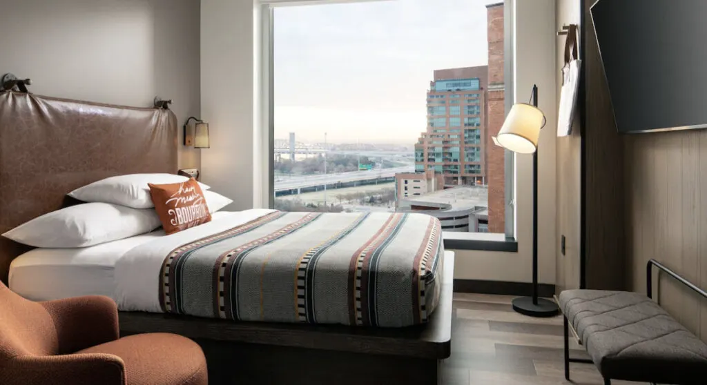 Cool room interior of Kentucky hotel, Moxy Louisville