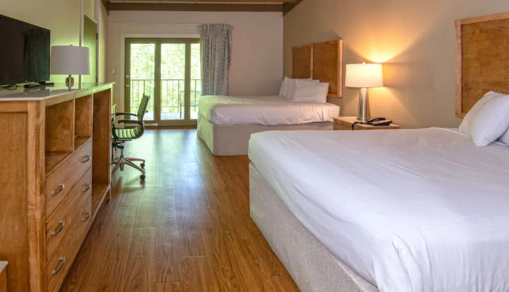 The spacious rooms of The May Lodge at Jenny Wiley State Resort Park
