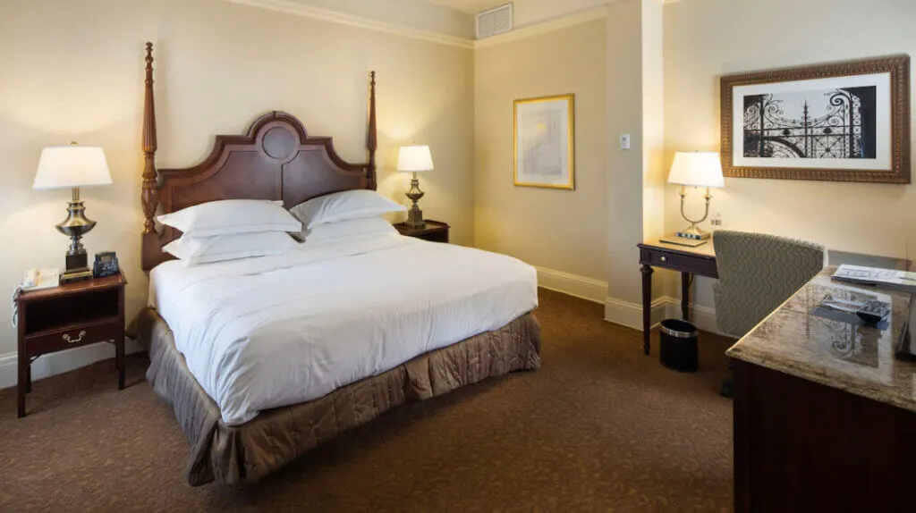 Luxurious room design at unique and historic Kentucky hotel, Seelbach Hilton