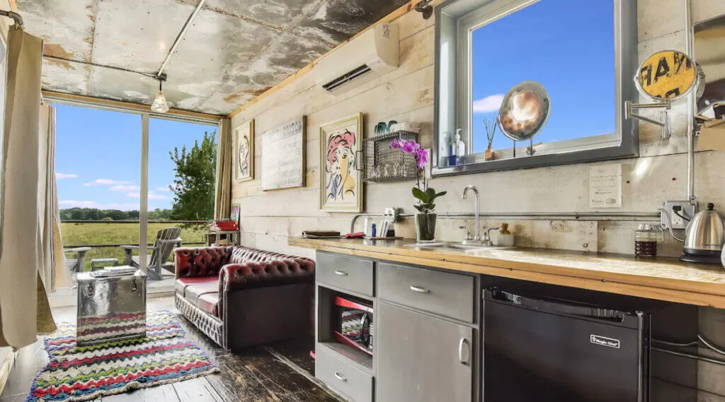 FlopHouze shipping container accommodation interior
