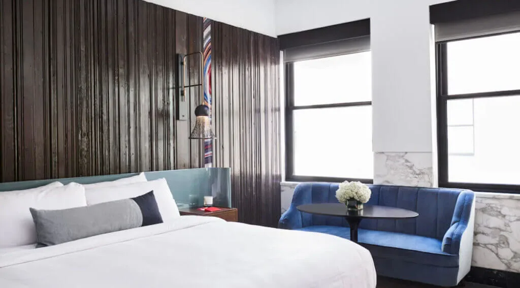 Room interior at Detroit Foundation Hotel