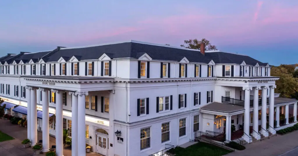 Exterior of Boone Hotel & Restaurant, best romantic getaways in Kentucky