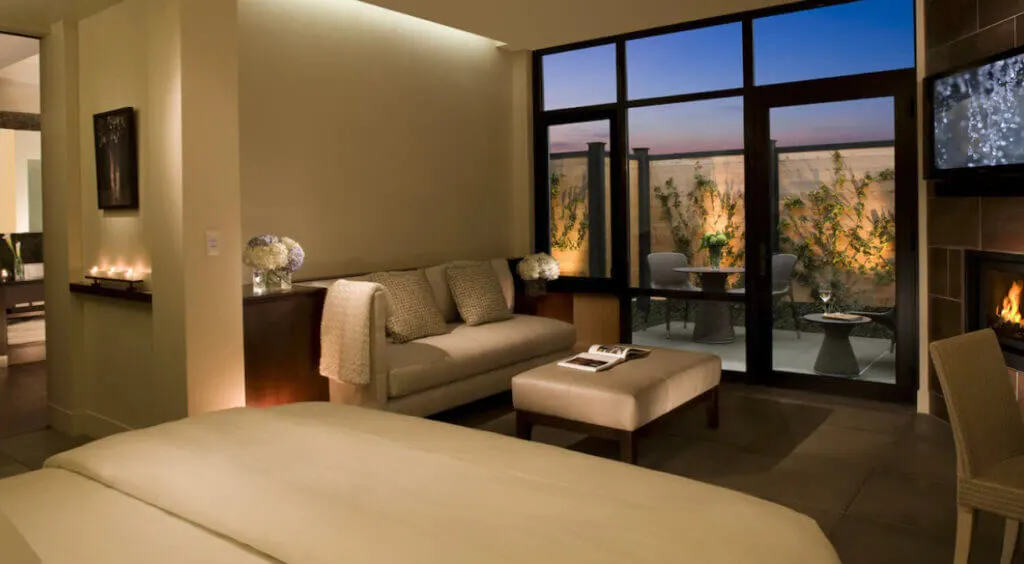 Suite interior at luxury Bardessono Hotel and Spa