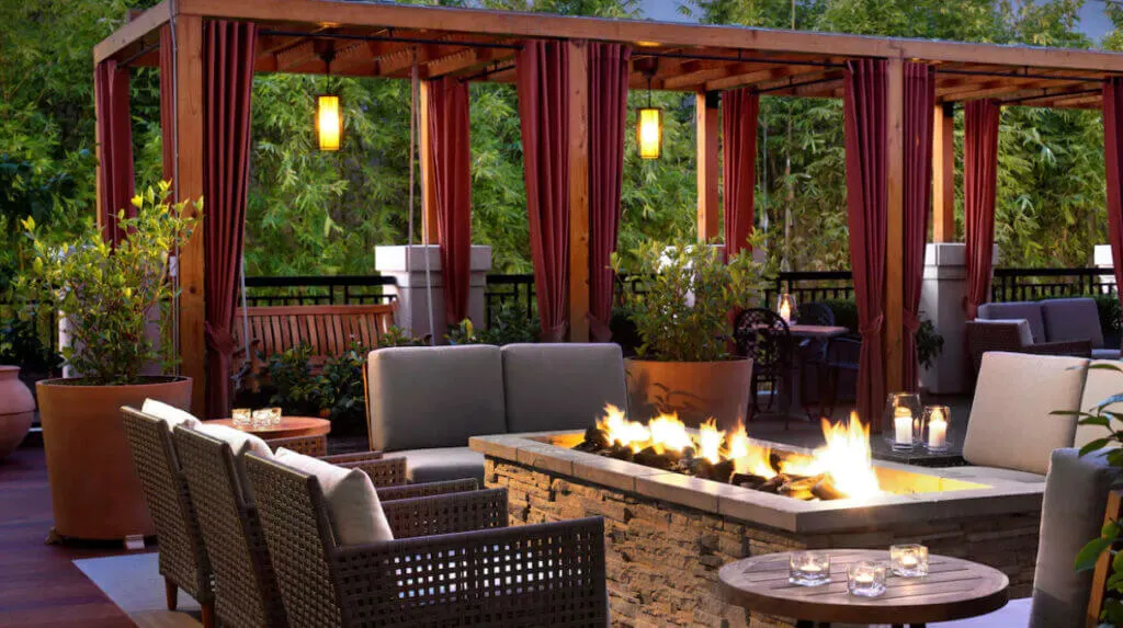 Terrace with fireplace at Andaz Napa 