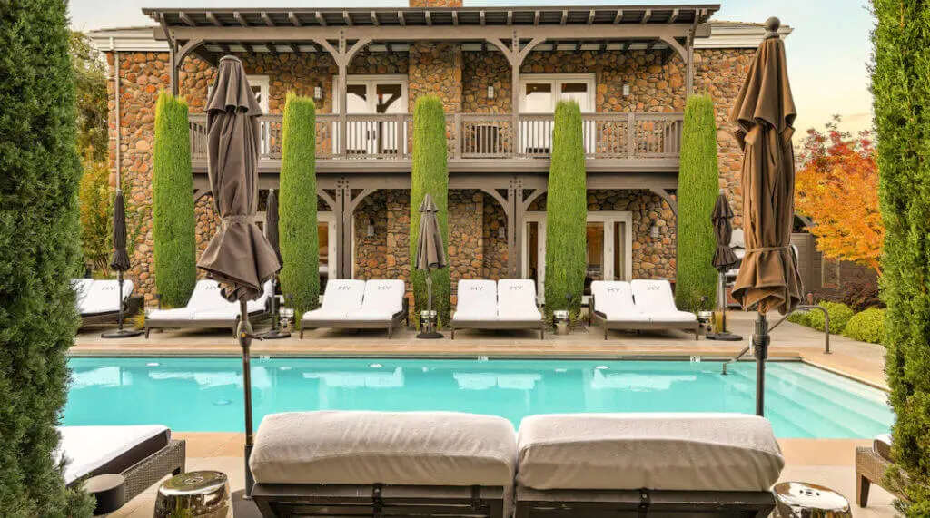 Pool at cool and unique Napa CA Hotel Hotel Yountville