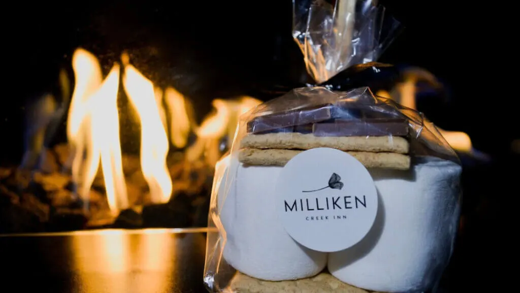 Enjoy s'mores by the fire at Milliken Creek Inn & Spa
