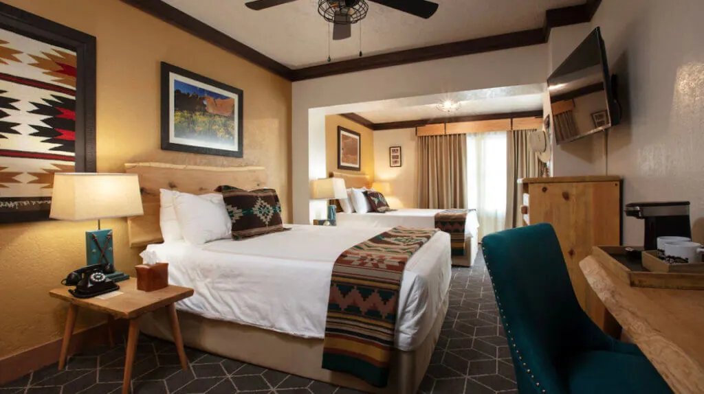 Room interior of Hotel El Rancho, NM