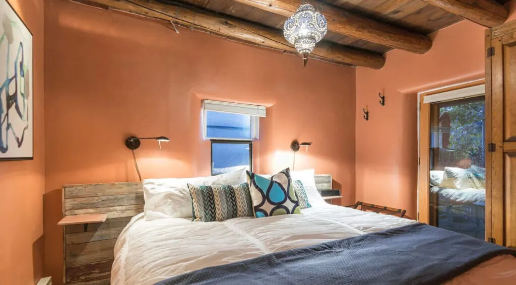 Bedroom in Historic Canyon Road Adobe, Santa Fe, NM