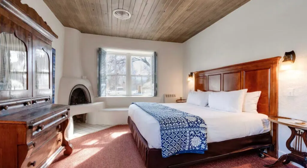 Room interior at boutique Historic Taos Inn
