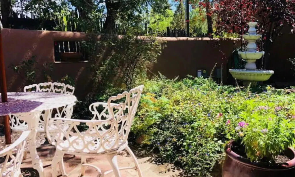Gardens of unique hotel in NM El Parador
