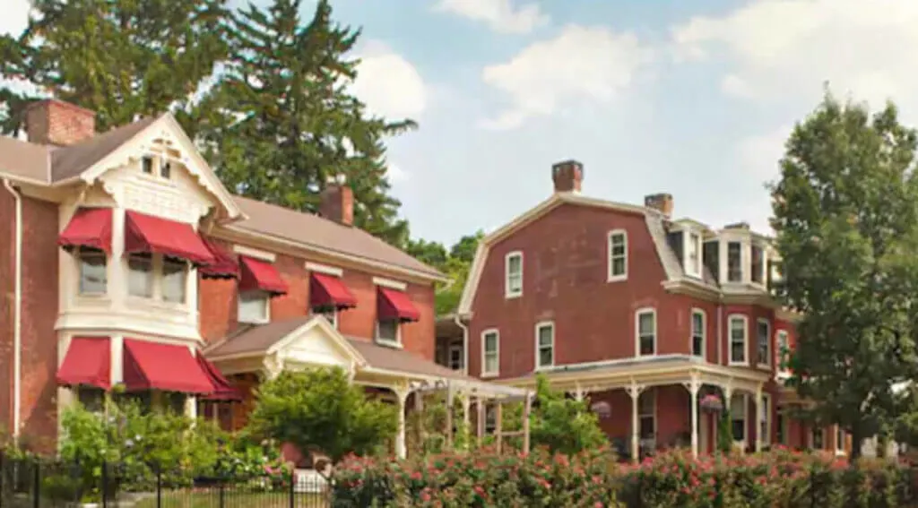 Exterior of Brickhouse Inn B&B unique place to stay in Gettysburg PA