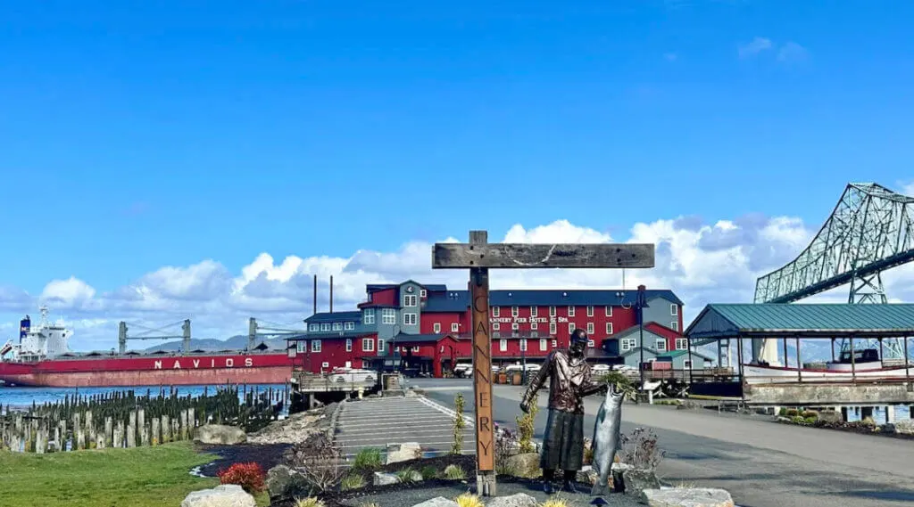 Pier walkway to Cannery Pier Hotel & Spa, Astoria Oregon