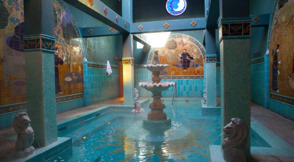 cool soaking pool at McMenamins Old St. Francis School, Bend Oregon