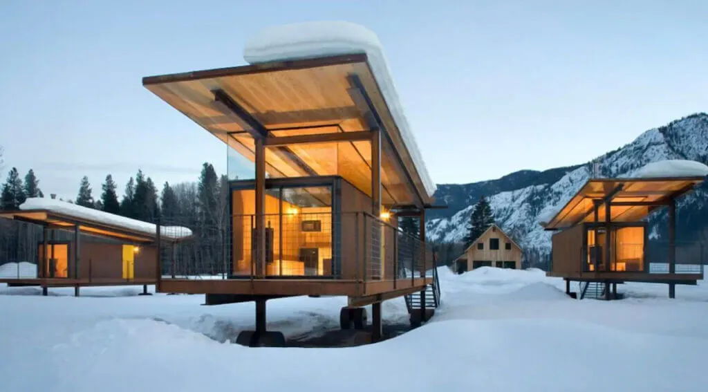 Exterior of unique Washington state lodging Rolling Huts