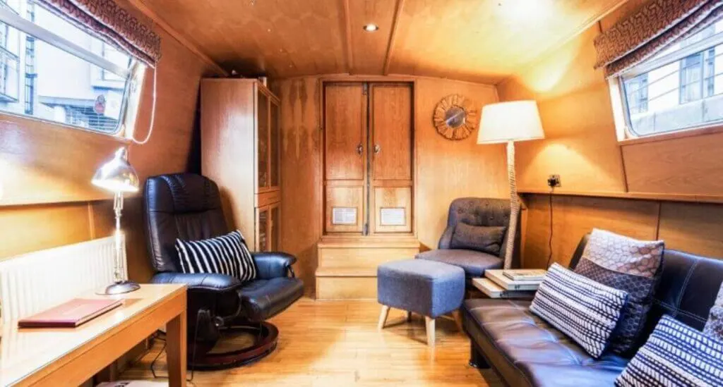 interior of the Edinburgh 'boatel' unique place to stay in Scotland