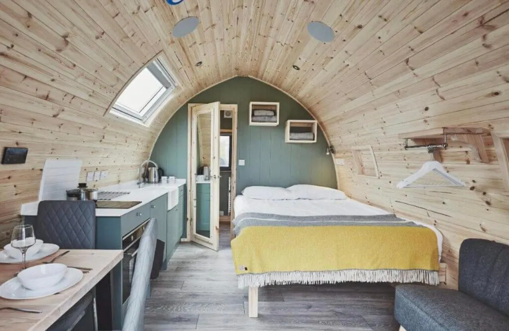 cute room interior at Iona Pods, Scotland 