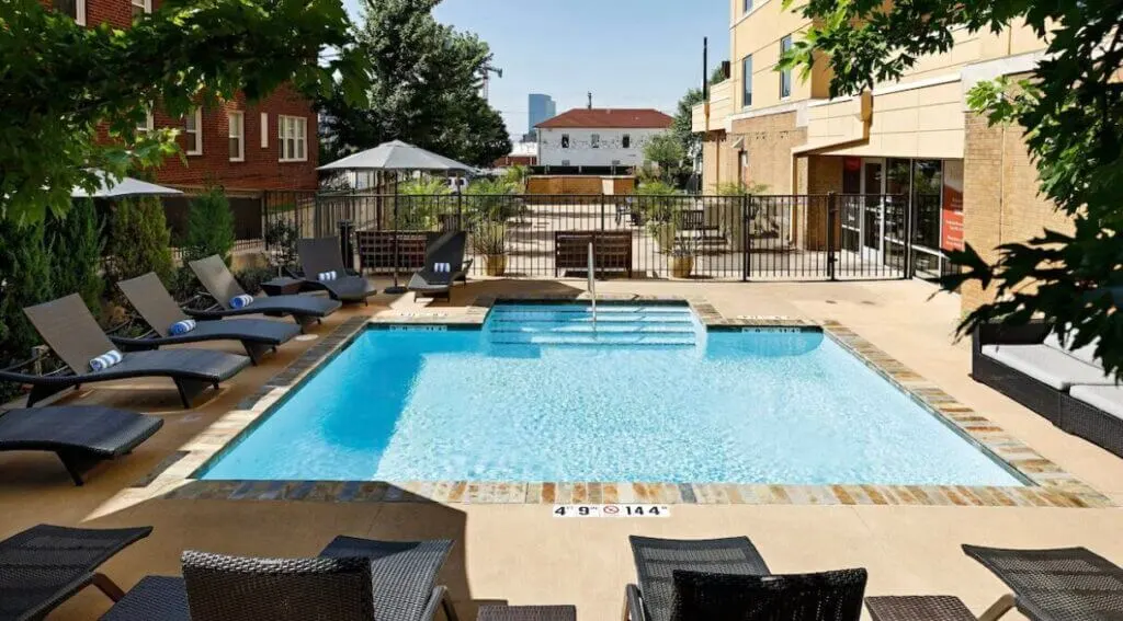 Pool and terrace at Ambassador Hotel, OKC
