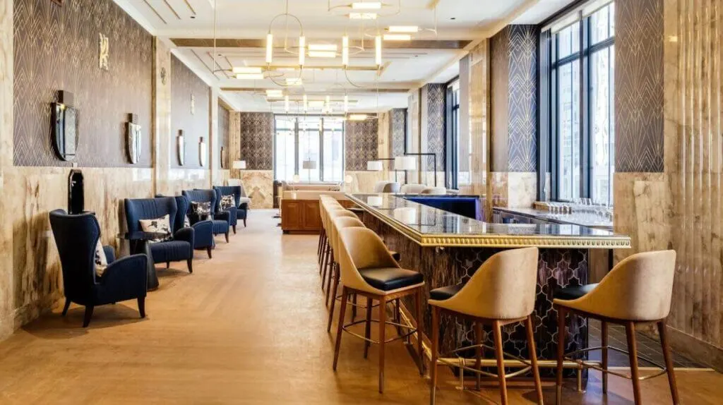 luxurious bar area at The National OKC unique hotels