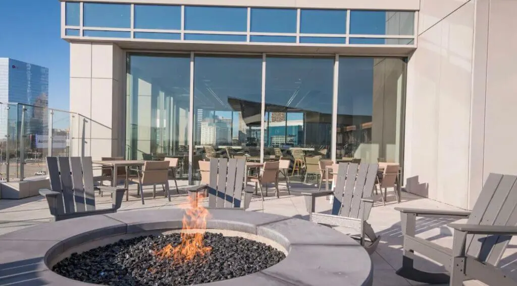 terrace and fire pit at Omni Oklahoma City