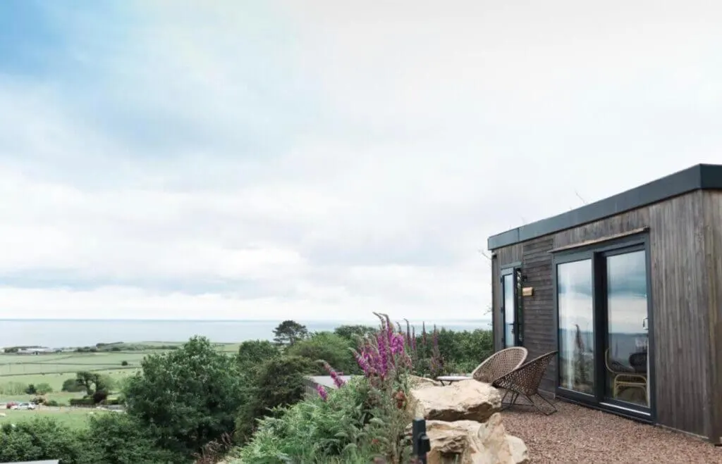View from unique lodging in Scotland on the coast, the Sea View Snugs