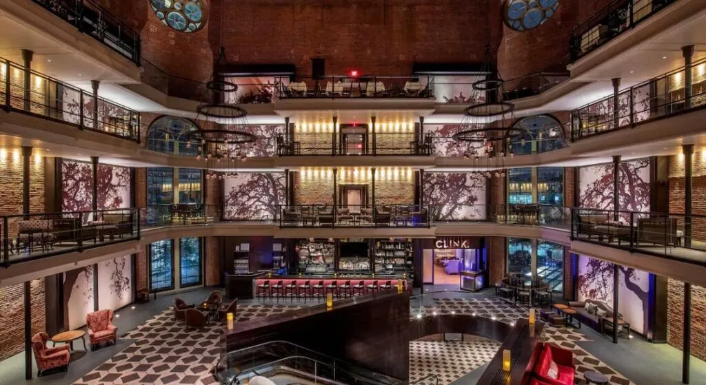 beautiful lobby at Liberty Hotel Massachusetts