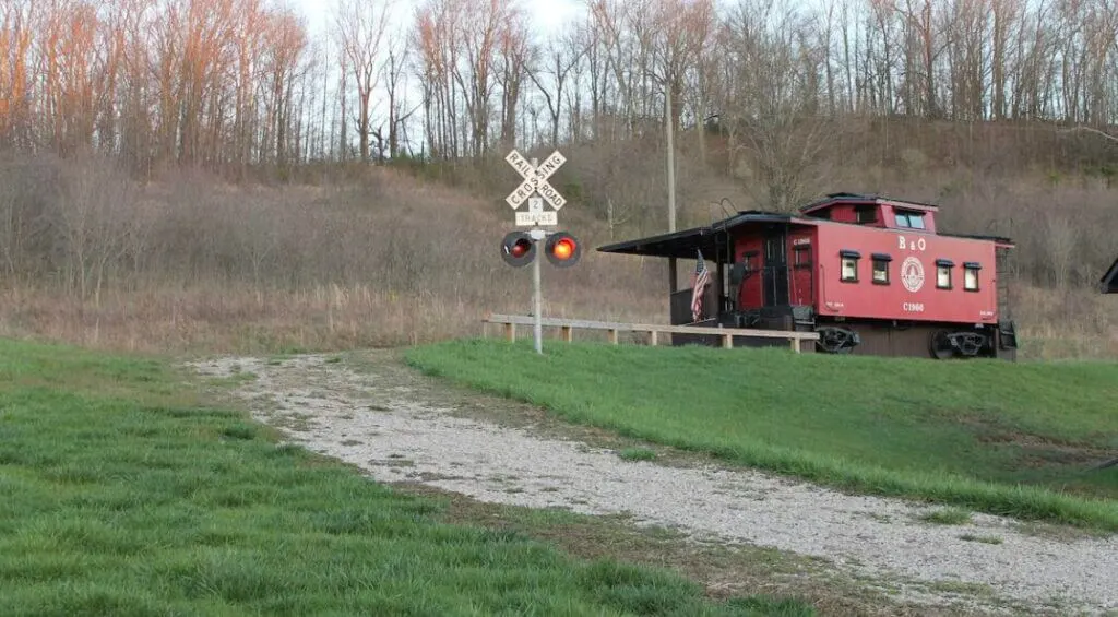 one of the most cute unique stays in ohio 1926 caboose accomoation near Hocking Hills State Park