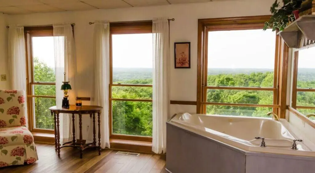 jacuzzi hot tub with view in brown county IN