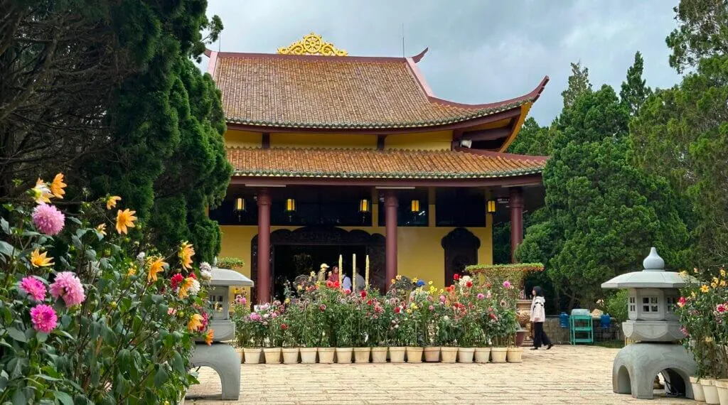 view of the Truc Lam Monatsery in Dalat Vietnam