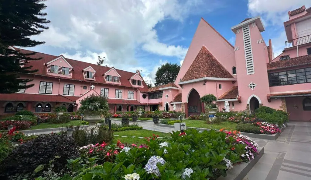 the Domaine de Marie pink church in Dalat Vietnam things to do