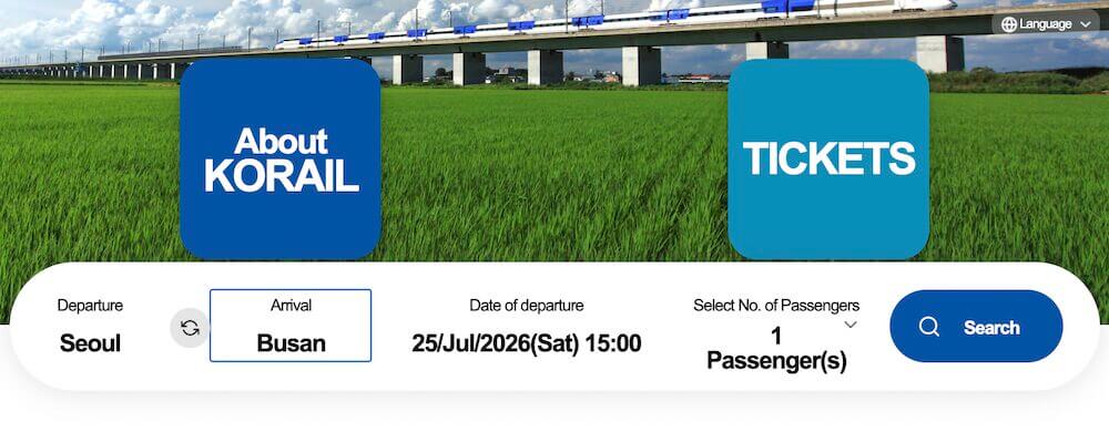 korail korean train ticket booking platform screen shot to plan 10 day korea itinerary