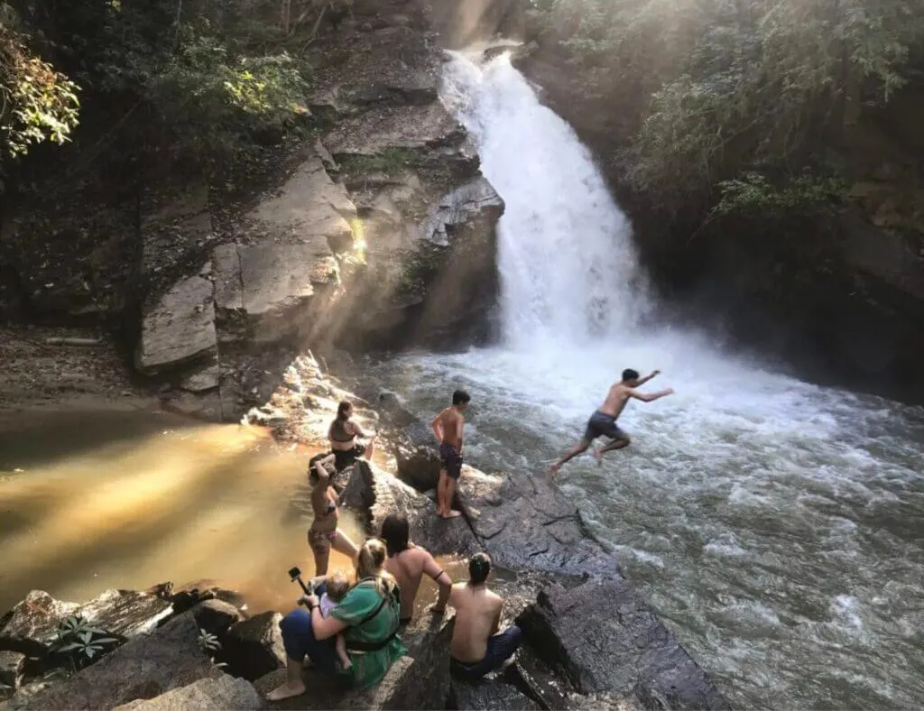 Waterfall and swimming at elephant freedom project 