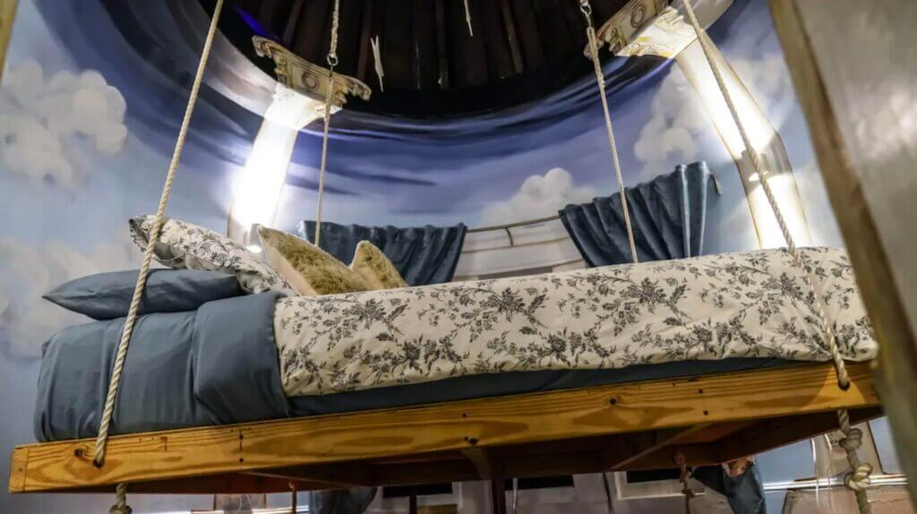hanging bed in isetta inn georgia unique stay
