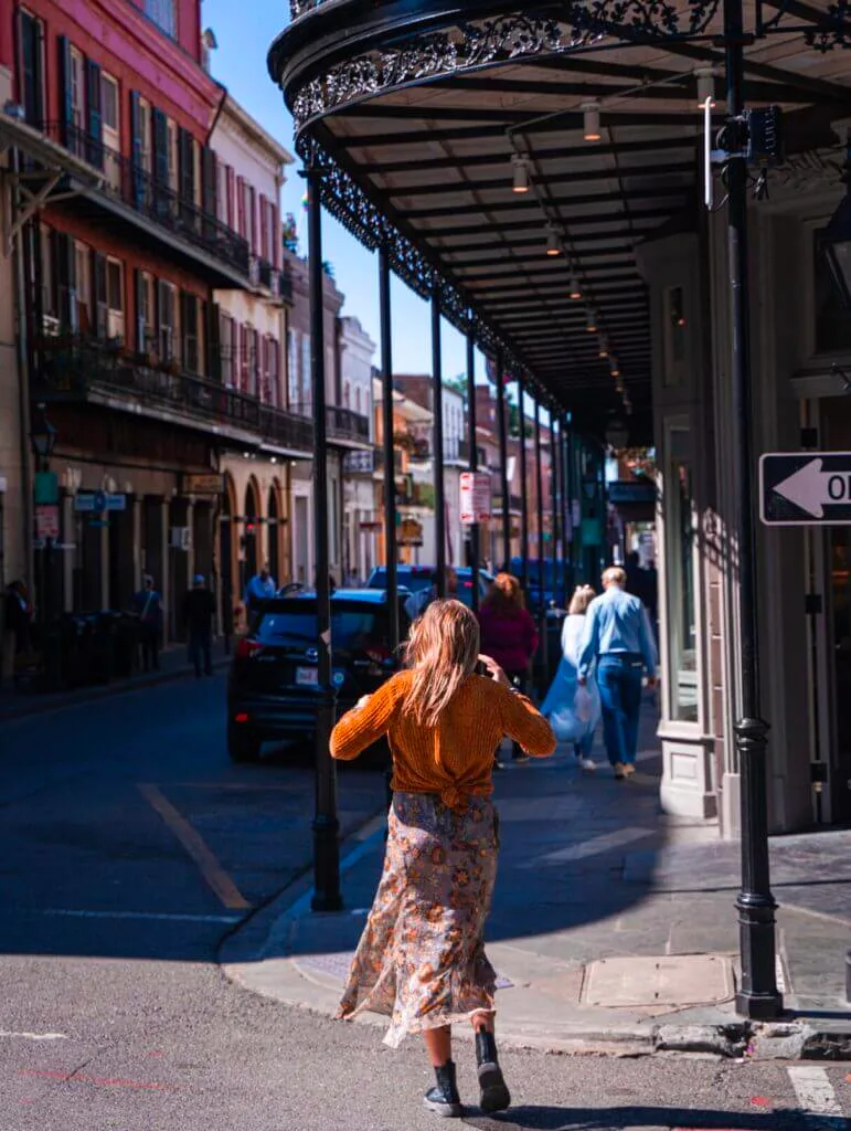 French Quarter New Orleans girl walking 