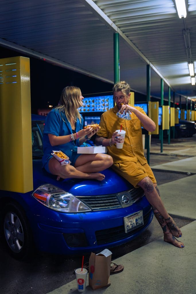 USA road trip vibes Sonic fast food stop