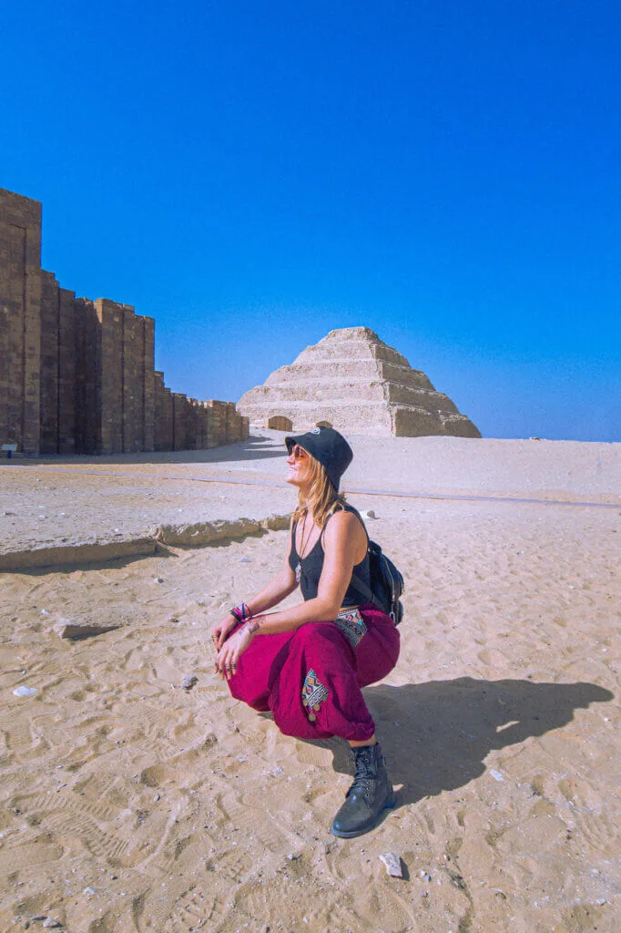 Saqqara necropolis and step pyramid of Djoser cairo egypt