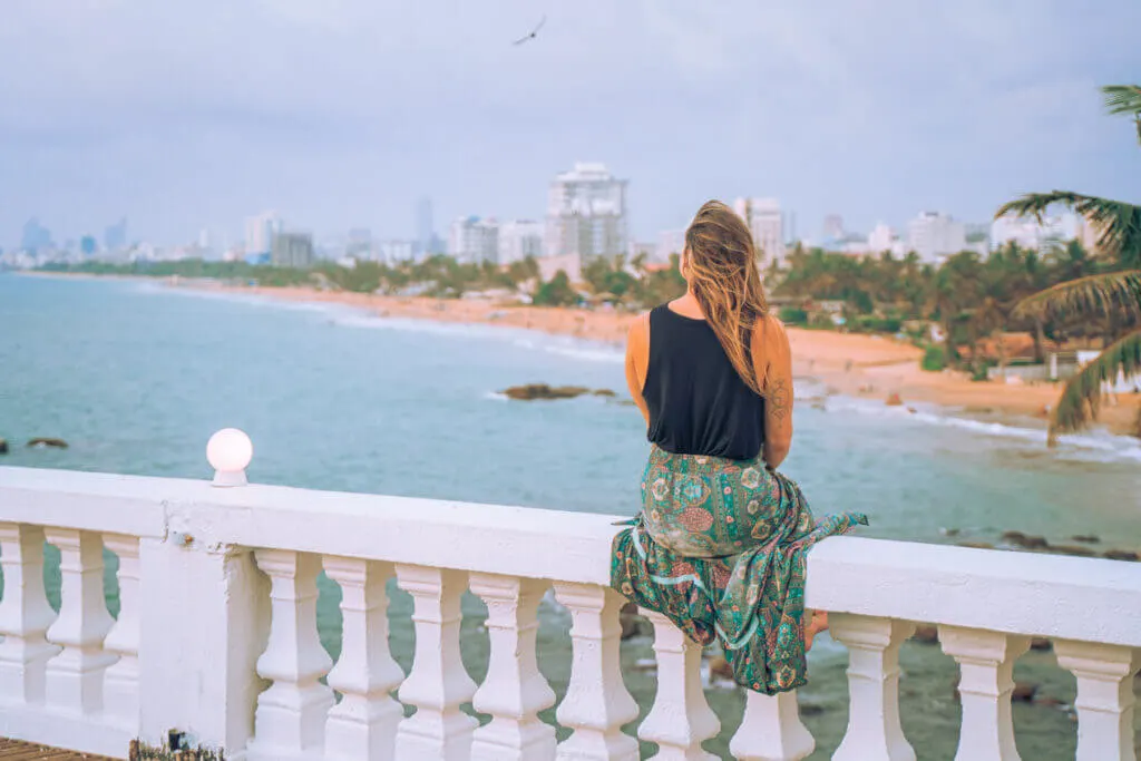 An incredible coastline view toward Colombo from the Mt Lavinia Hotel Sri Lanka