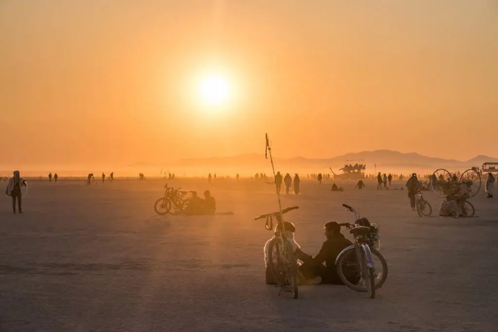 desert sunset burning man 