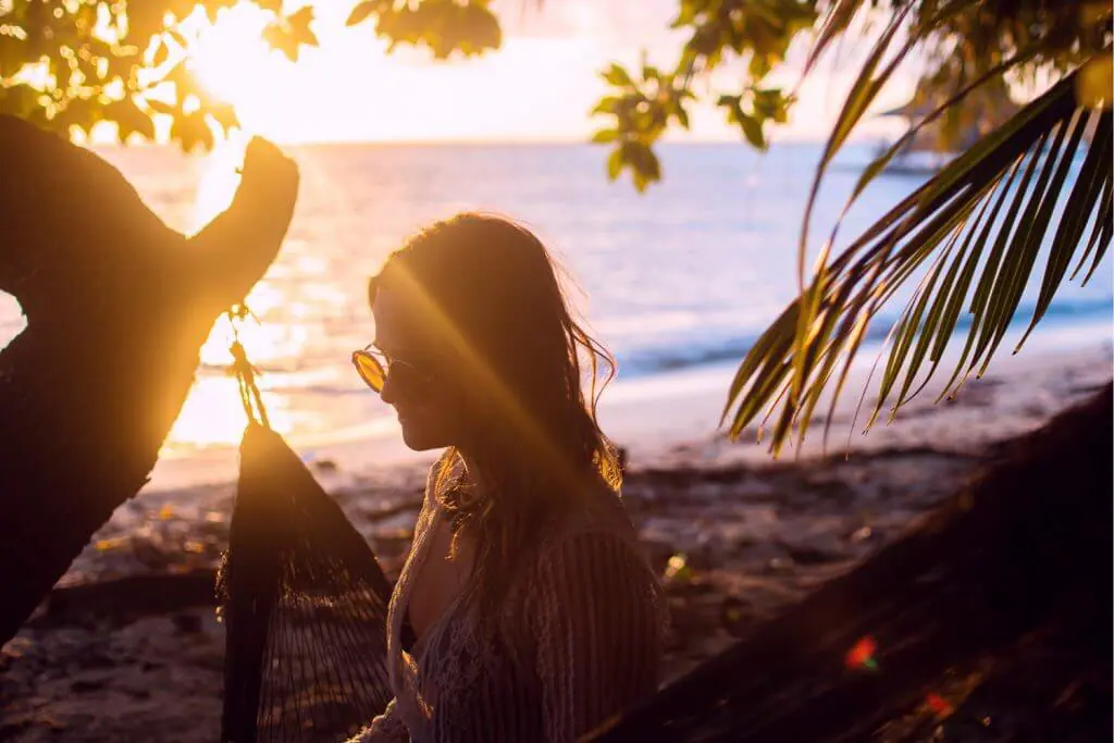 sunset captions about a girl